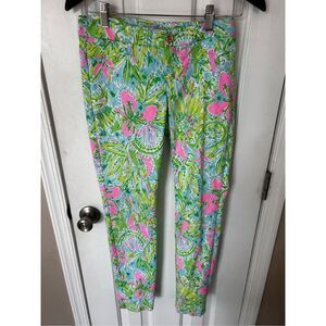 Lilly Pulitzer Kelly Skinny Ankle Pants Coconut Jungle Size 0